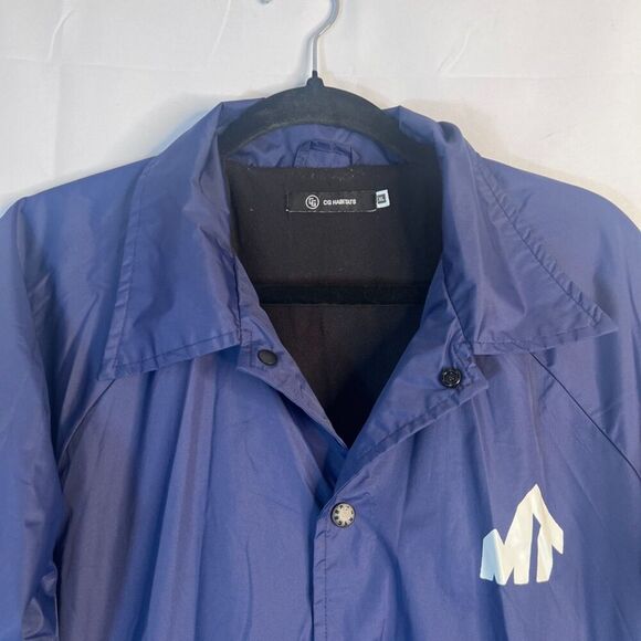 CG Habitats Navy Blue Snap Button Up "MT Terrain Parks" Windbreaker Size XL - Picture 3 of 12